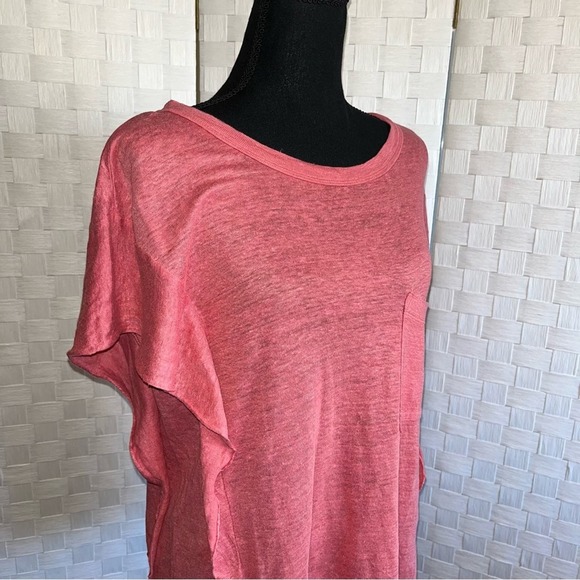 Sundance Womens 100% Linen Ruffle Tee Blouse Size XS Basic Spring Flutter Sleeve - Picture 5 of 12